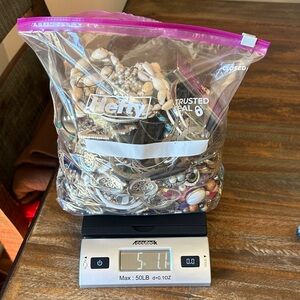 5 pds Assorted Silver-Tone & Mixed Metal Jewelry Lot FOR CRAFTING ONLY!